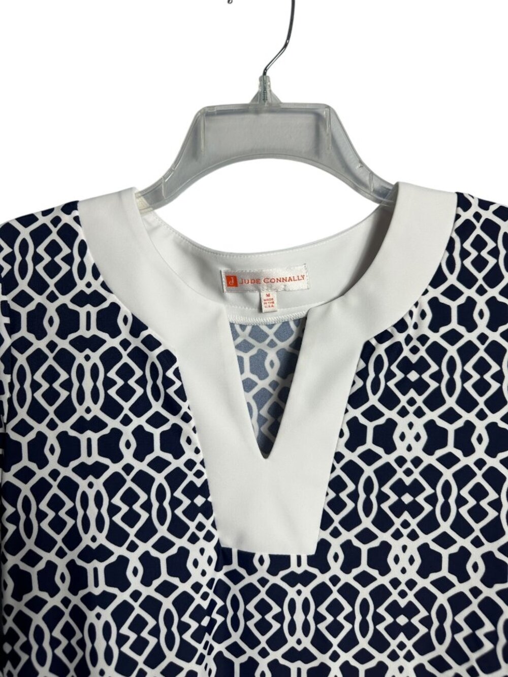 Jude Connally Megan Tunic Top Navy White Geo Print Medium - Picture 4 of 11